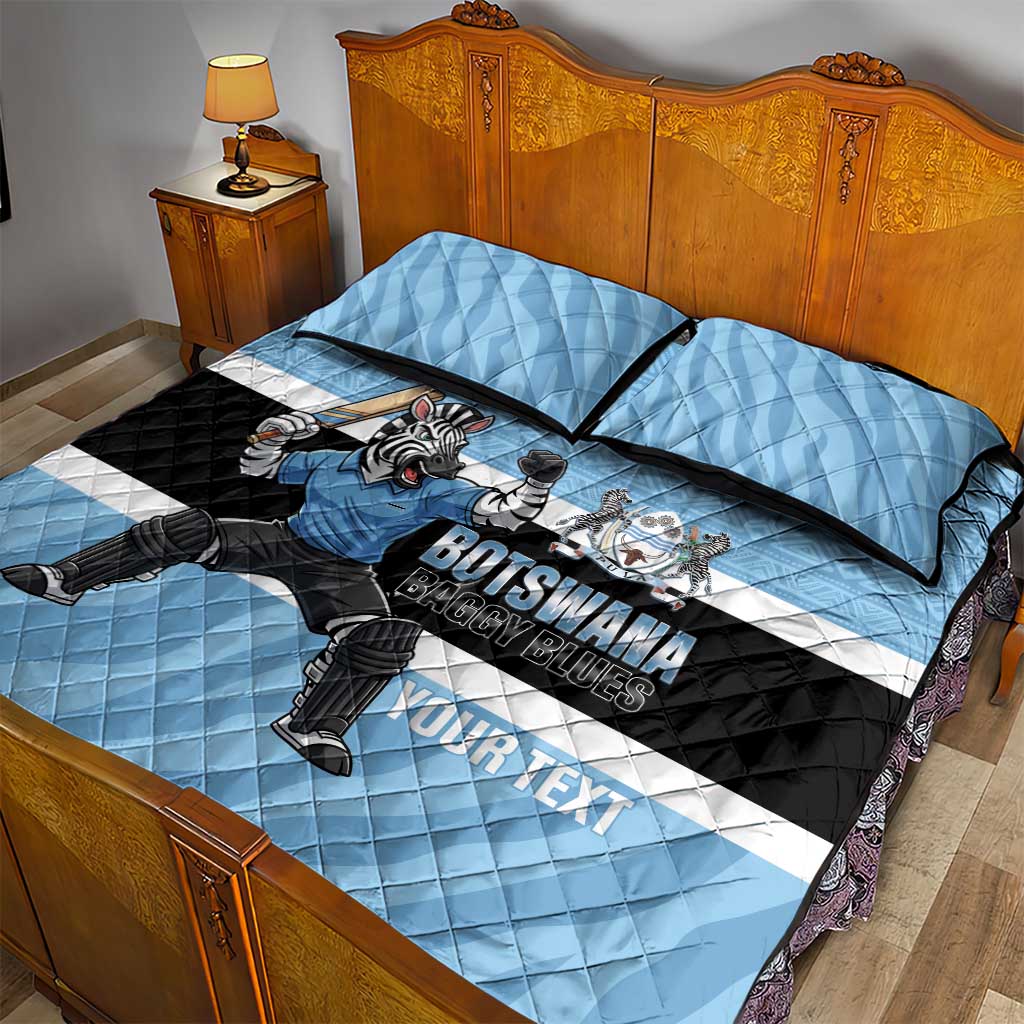 Afro Cricket Botswana Custom Quilt Bed Set Go Baggy Blues Zebra Mascot LT14