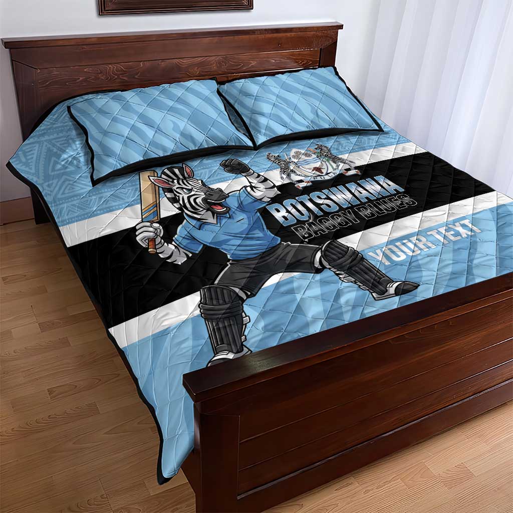 Afro Cricket Botswana Custom Quilt Bed Set Go Baggy Blues Zebra Mascot LT14