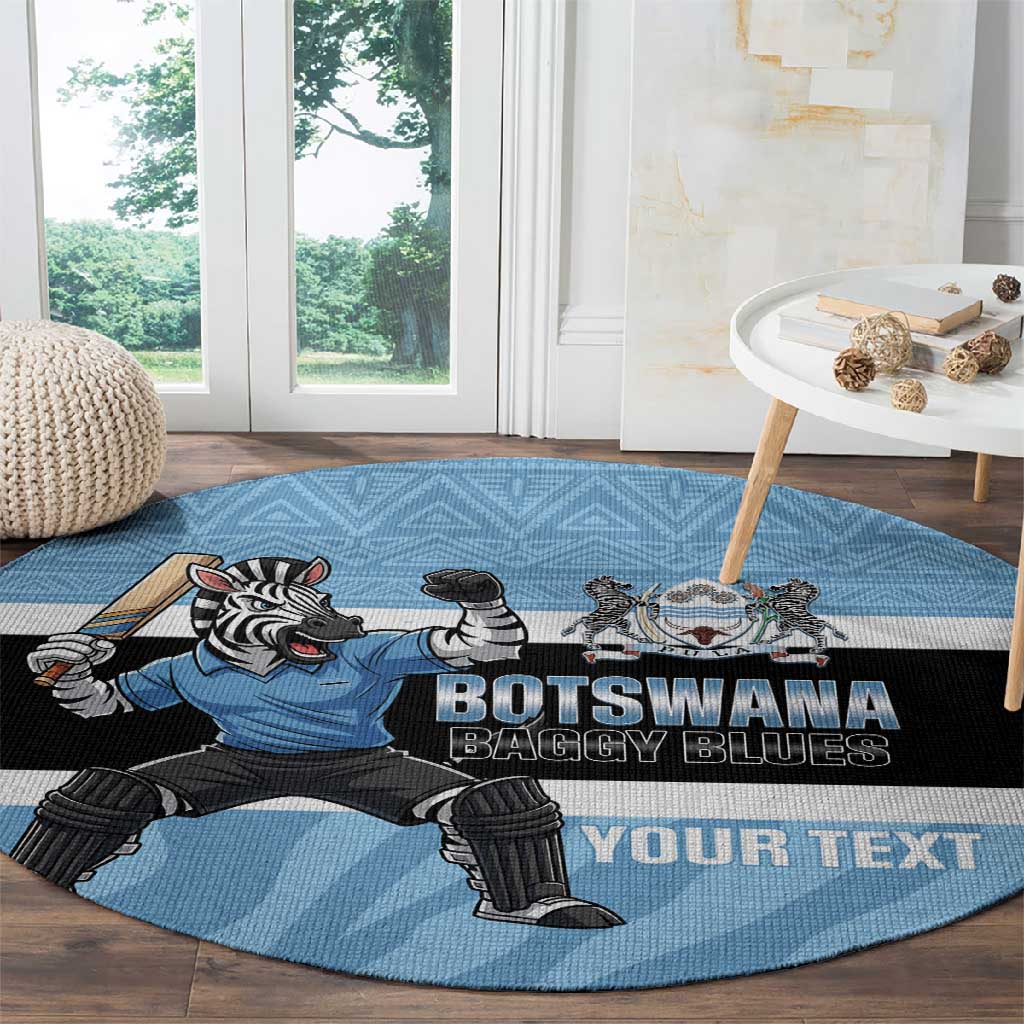 Afro Cricket Botswana Custom Round Carpet Go Baggy Blues Zebra Mascot LT14