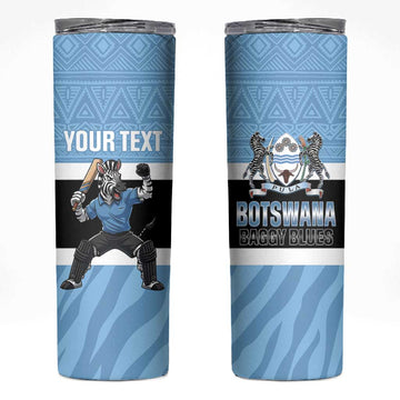 Afro Cricket Botswana Custom Skinny Tumbler Go Baggy Blues Zebra Mascot LT14