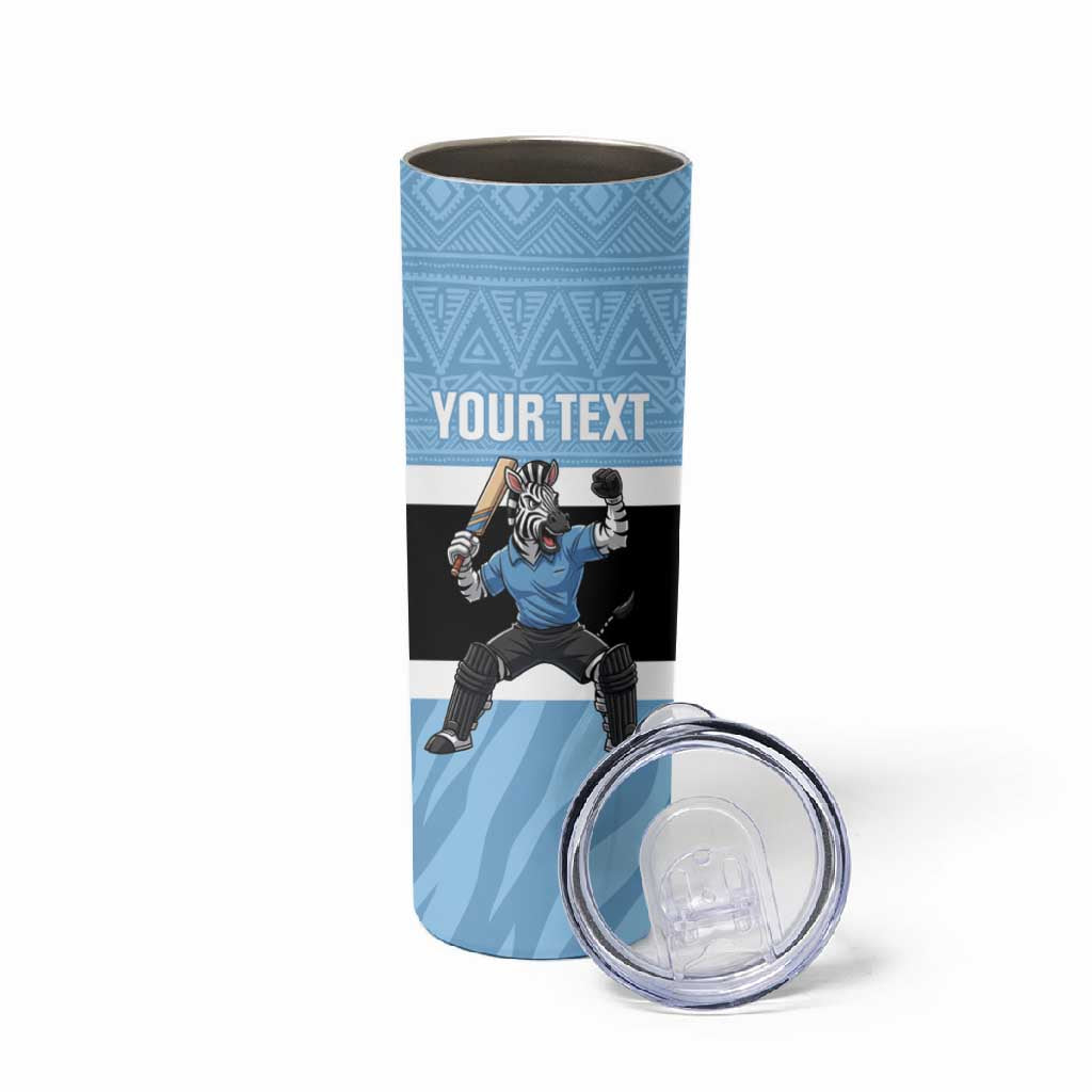 Afro Cricket Botswana Custom Skinny Tumbler Go Baggy Blues Zebra Mascot LT14