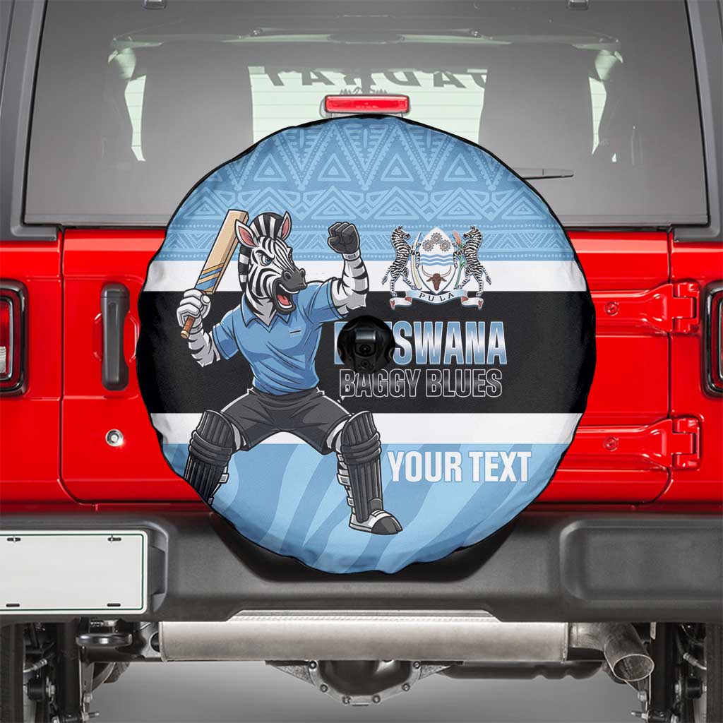 Custom Botswana Cricket Spare Tire Cover Go Baggy Blues Zebra Mascot LT14