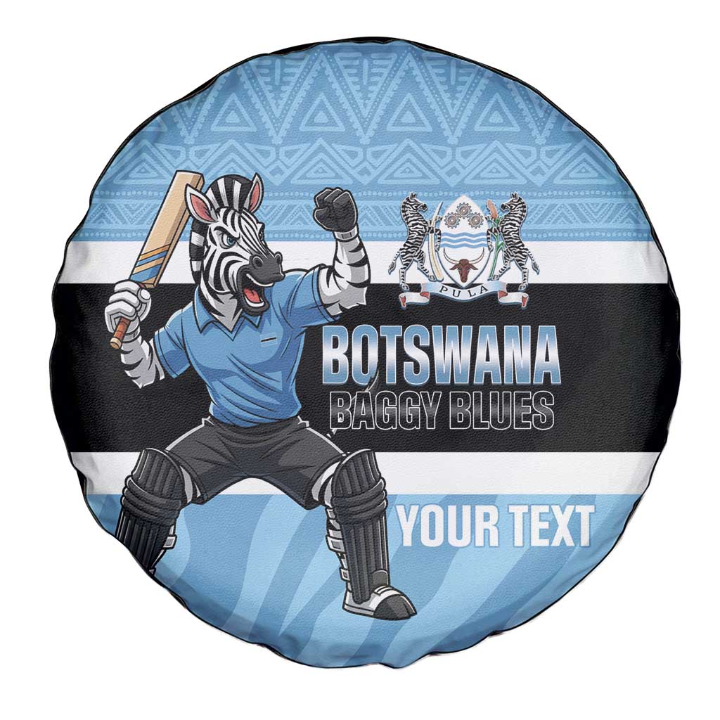 Custom Botswana Cricket Spare Tire Cover Go Baggy Blues Zebra Mascot LT14