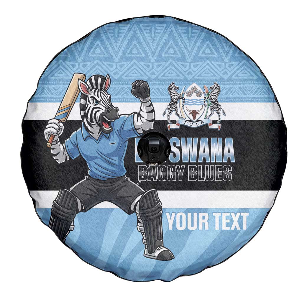 Custom Botswana Cricket Spare Tire Cover Go Baggy Blues Zebra Mascot LT14
