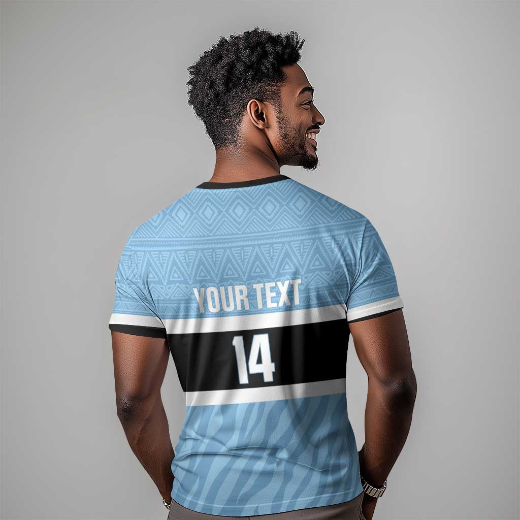 Afro Cricket Botswana Custom T shirt Go Baggy Blues Zebra Mascot LT14