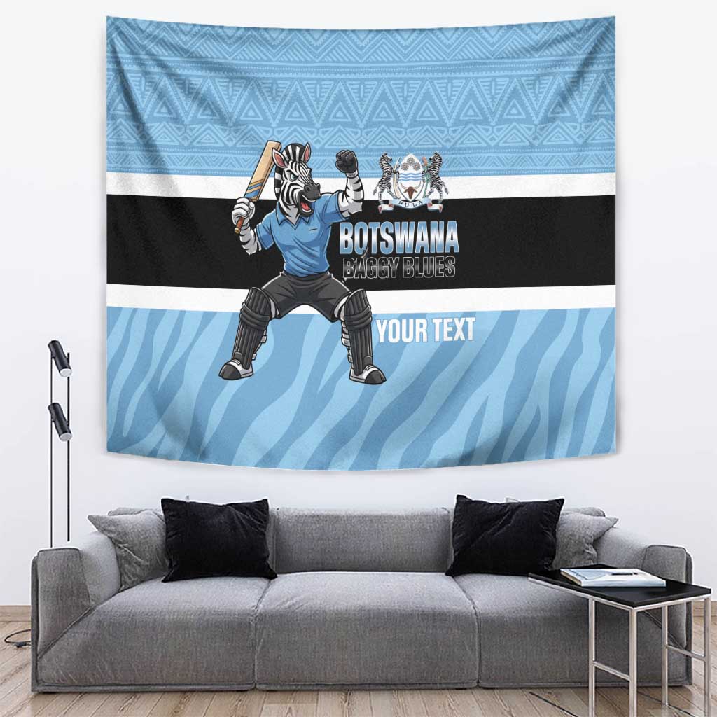 Afro Cricket Botswana Custom Tapestry Go Baggy Blues Zebra Mascot LT14