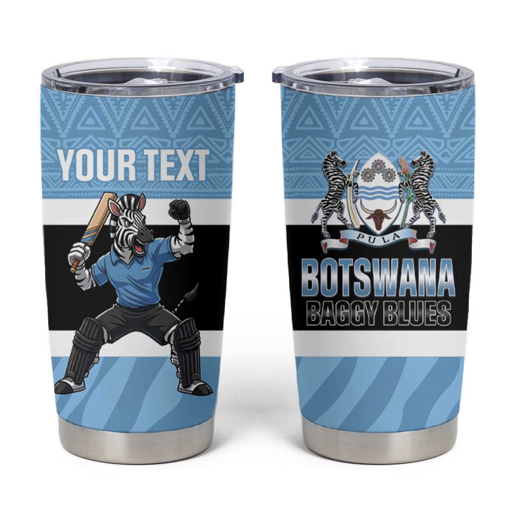 Afro Cricket Botswana Custom Tumbler Cup Go Baggy Blues Zebra Mascot LT14