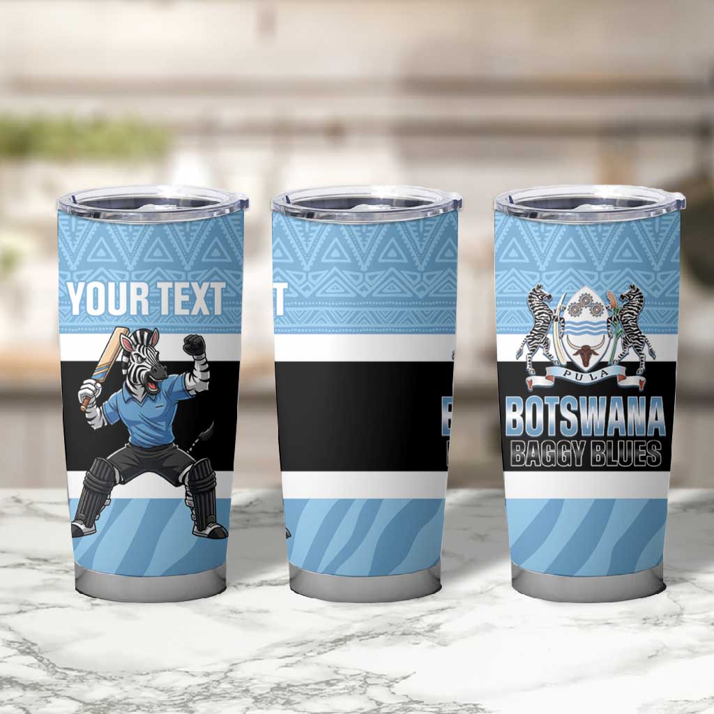 Afro Cricket Botswana Custom Tumbler Cup Go Baggy Blues Zebra Mascot LT14