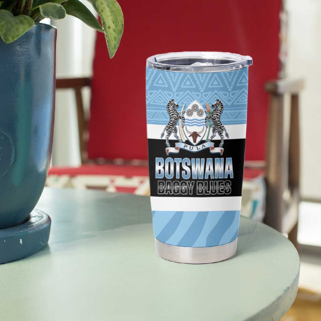 Afro Cricket Botswana Custom Tumbler Cup Go Baggy Blues Zebra Mascot LT14