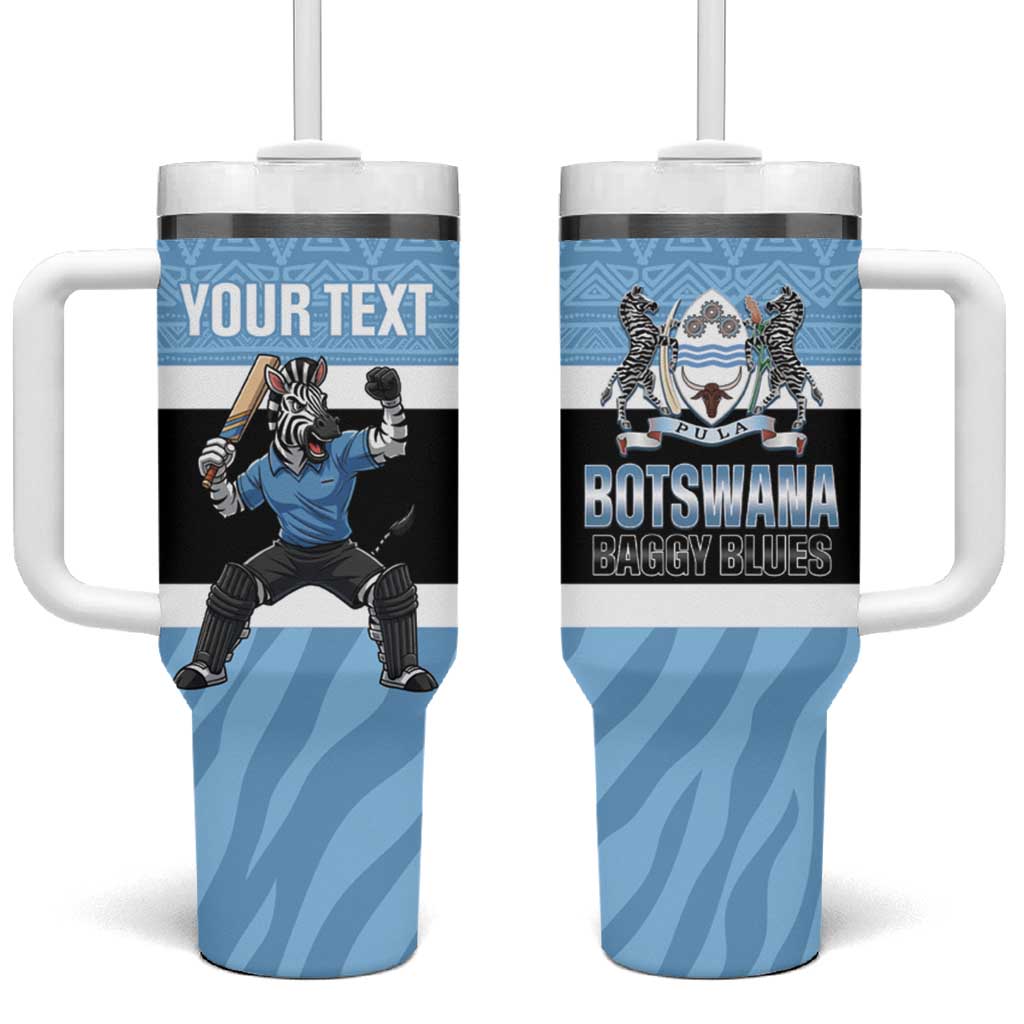 Afro Cricket Botswana Custom Tumbler With Handle Go Baggy Blues Zebra Mascot LT14