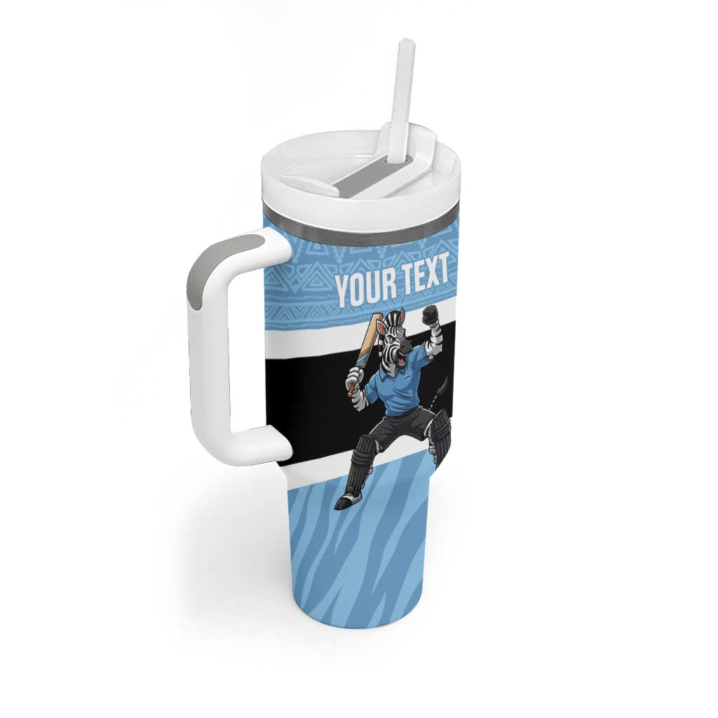 Afro Cricket Botswana Custom Tumbler With Handle Go Baggy Blues Zebra Mascot LT14