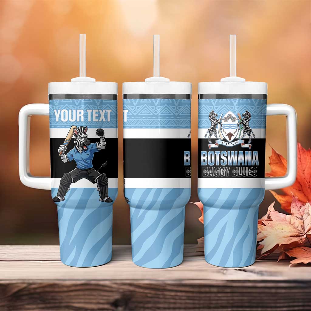 Afro Cricket Botswana Custom Tumbler With Handle Go Baggy Blues Zebra Mascot LT14
