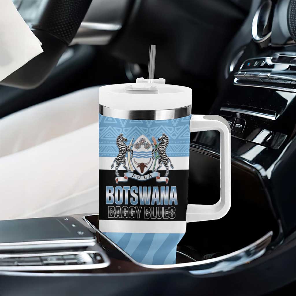 Afro Cricket Botswana Custom Tumbler With Handle Go Baggy Blues Zebra Mascot LT14