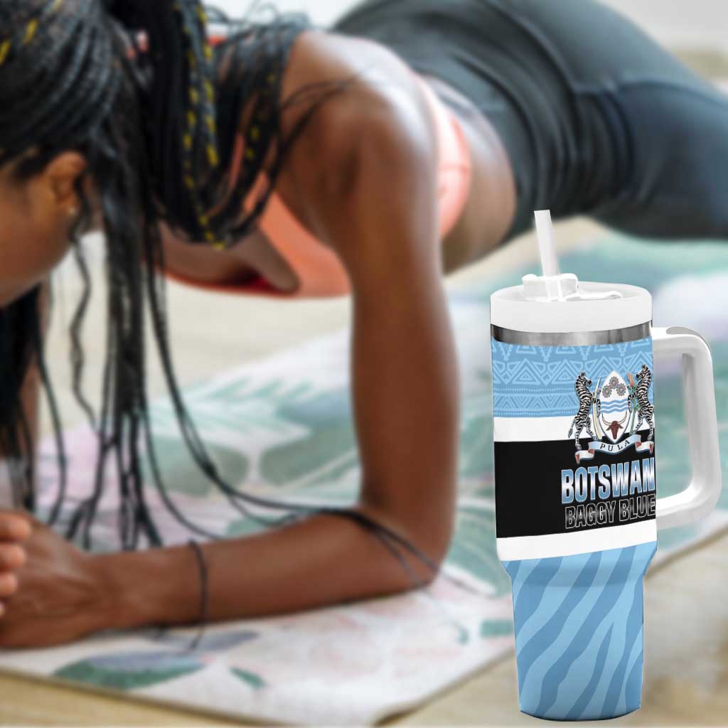 Afro Cricket Botswana Custom Tumbler With Handle Go Baggy Blues Zebra Mascot LT14