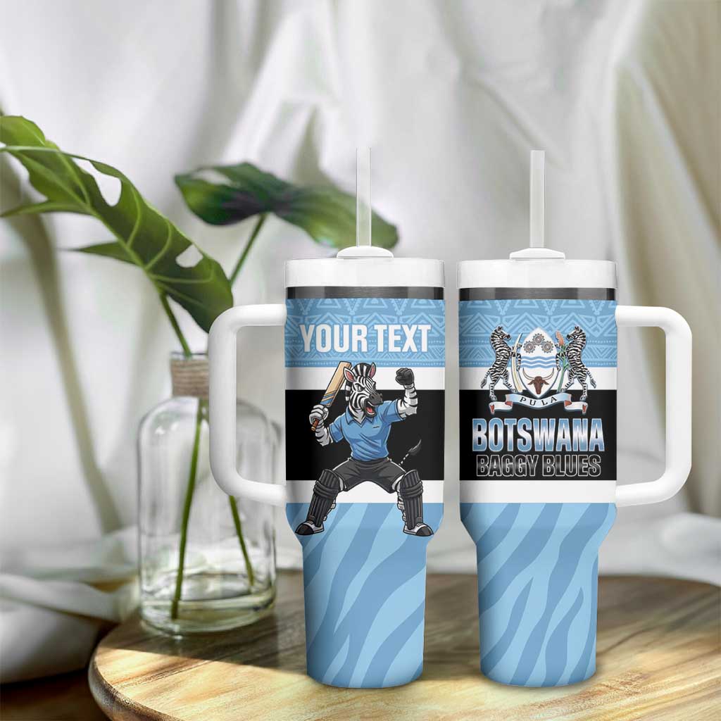 Afro Cricket Botswana Custom Tumbler With Handle Go Baggy Blues Zebra Mascot LT14