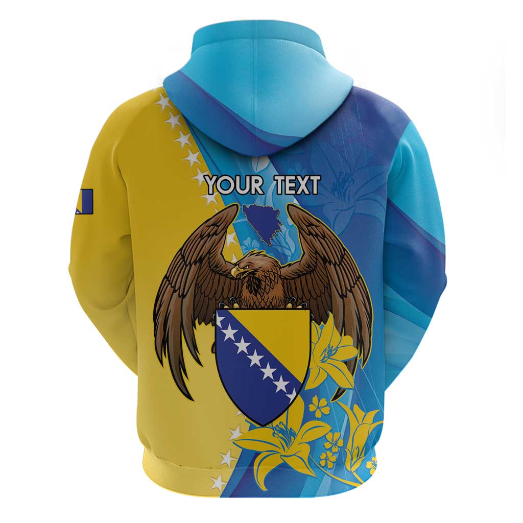Personalised Bosnia and Herzegovina Independence Day Hoodie Lilium Bosniacum With Eagle Curve Style LT14