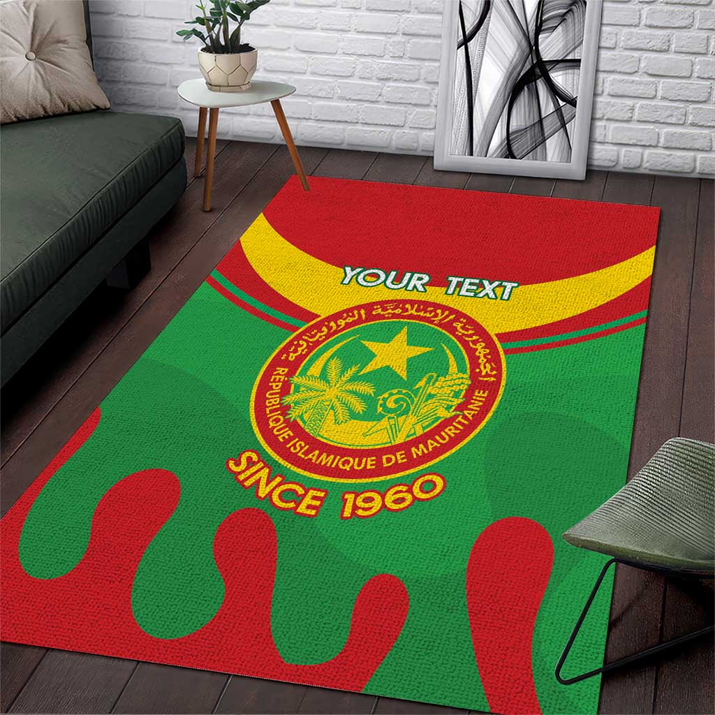 Personalized Mauritania Area Rug Map Flag - Independence Day 1960 LT14