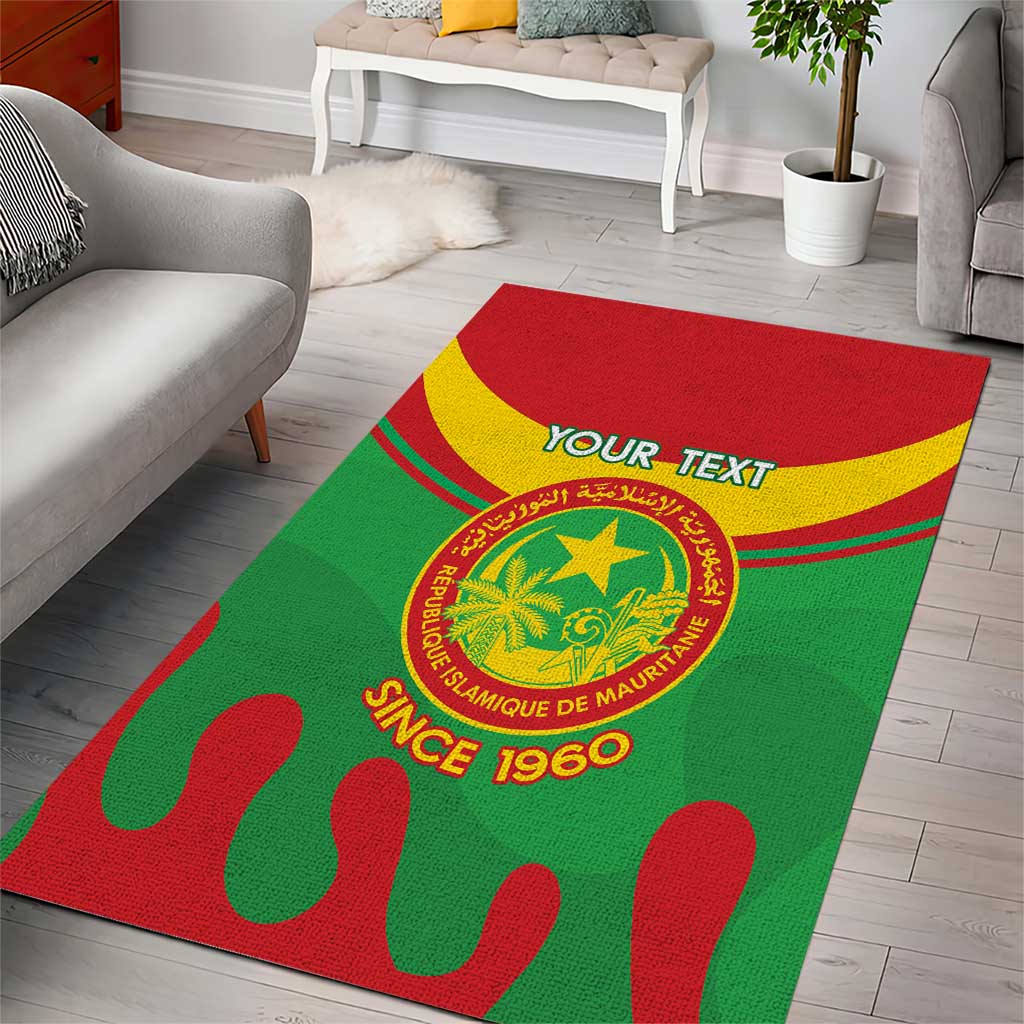 Personalized Mauritania Area Rug Map Flag - Independence Day 1960 LT14