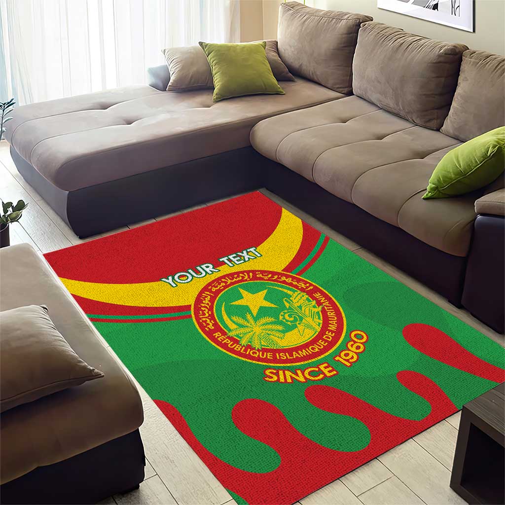 Personalized Mauritania Area Rug Map Flag - Independence Day 1960 LT14