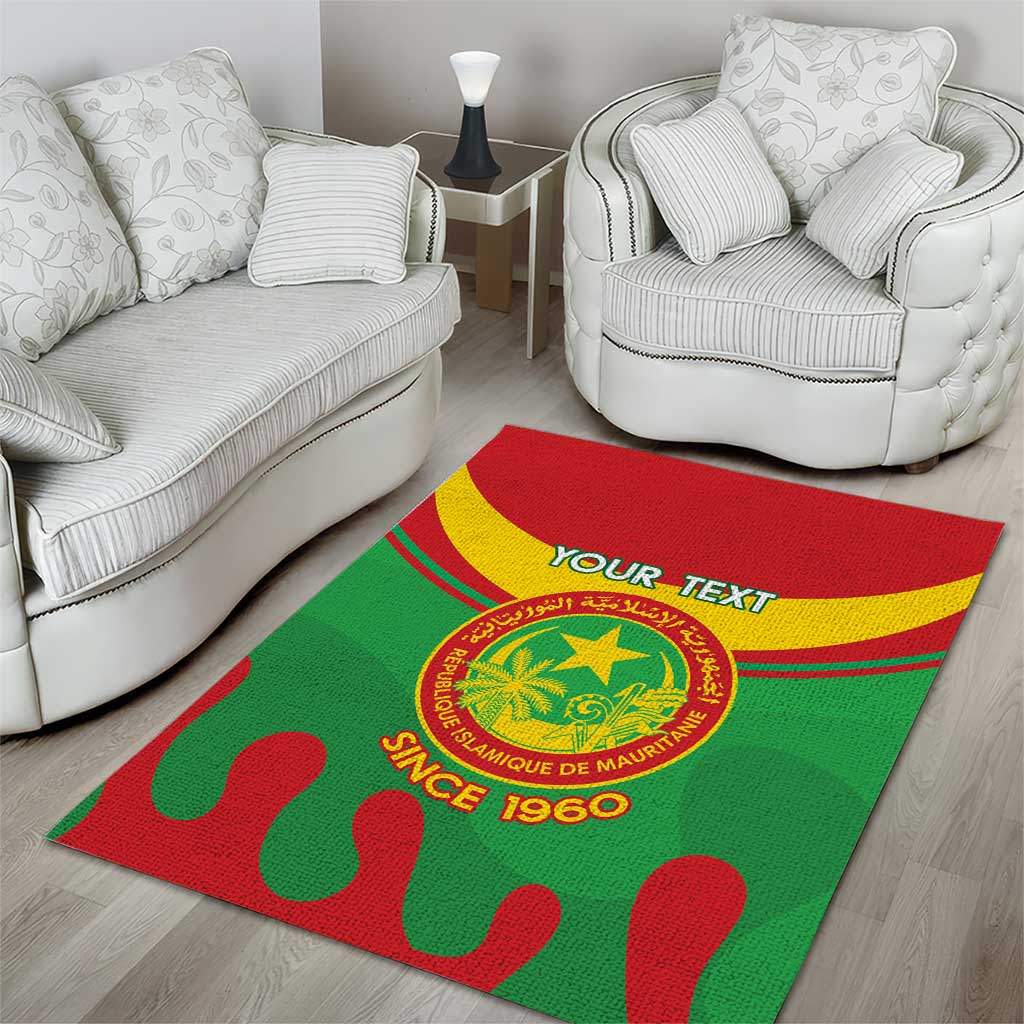Personalized Mauritania Area Rug Map Flag - Independence Day 1960 LT14