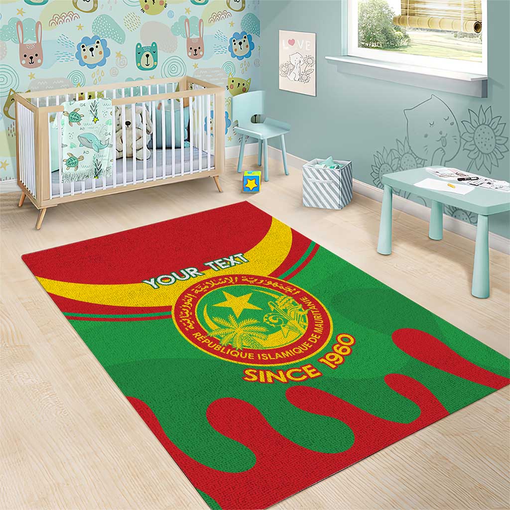 Personalized Mauritania Area Rug Map Flag - Independence Day 1960 LT14