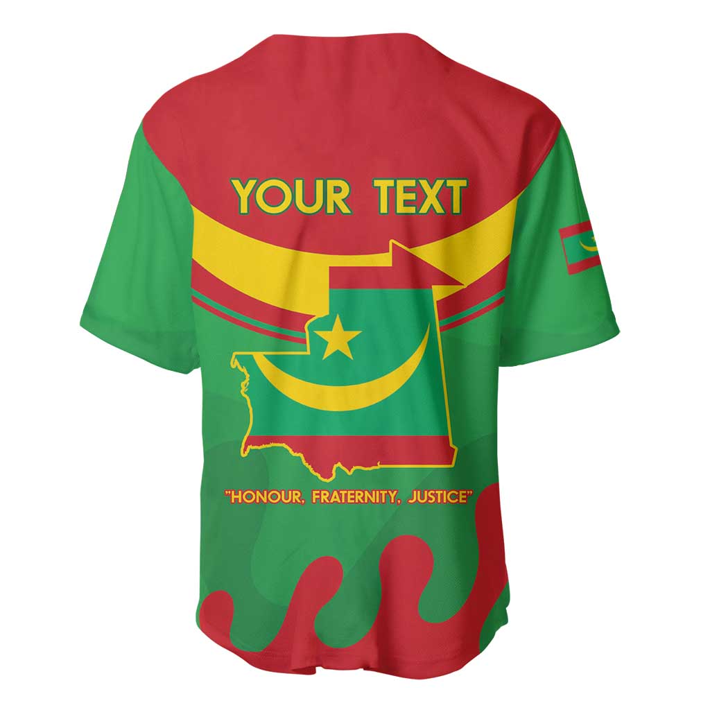 Personalized Mauritania Baseball Jersey Map Flag - Independence Day 1960 LT14
