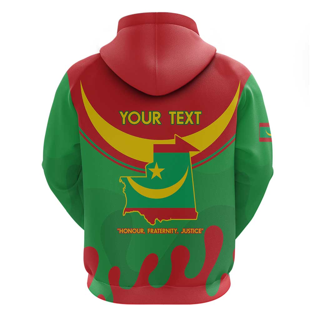Personalised Mauritania Independence Day Hoodie Coat Of Arms With Map Flag Color LT14