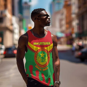Personalized Mauritania Men Tank Top Map Flag - Independence Day 1960 LT14