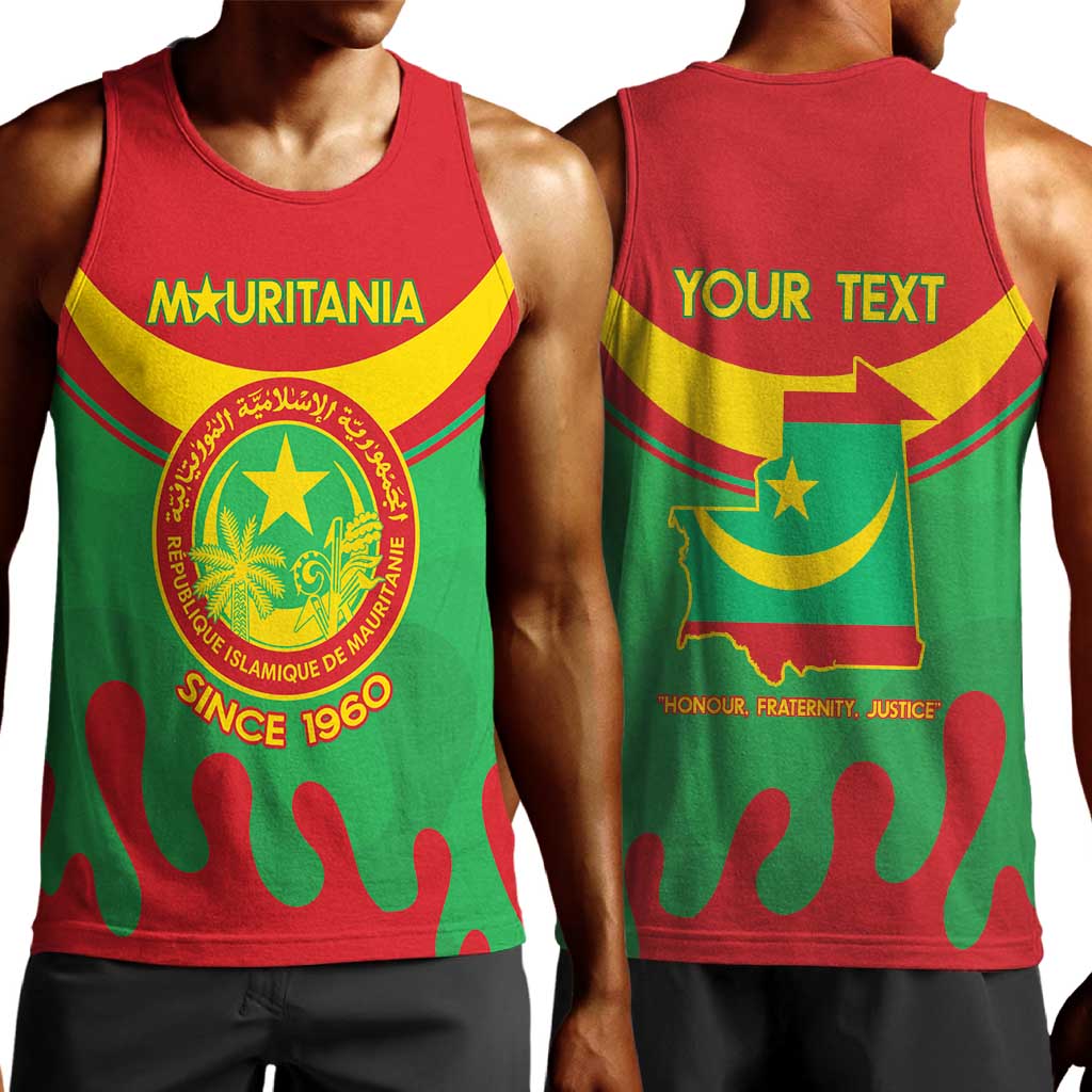 Personalized Mauritania Men Tank Top Map Flag - Independence Day 1960 LT14