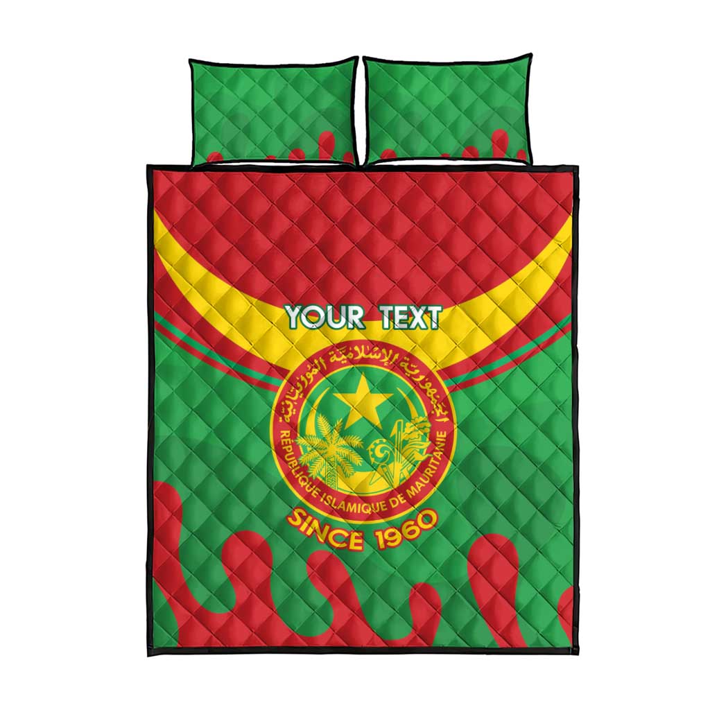 Personalized Mauritania Quilt Bed Set Map Flag - Independence Day 1960 LT14