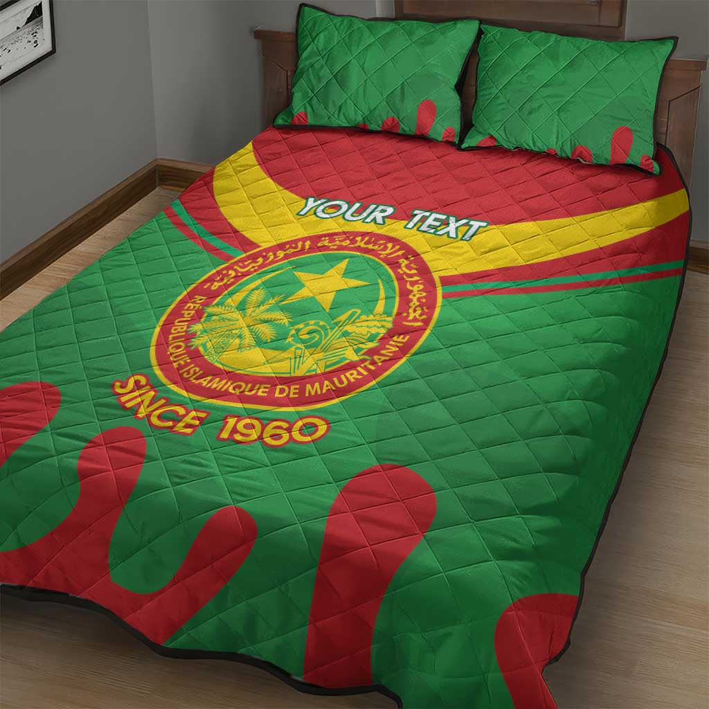 Personalized Mauritania Quilt Bed Set Map Flag - Independence Day 1960 LT14