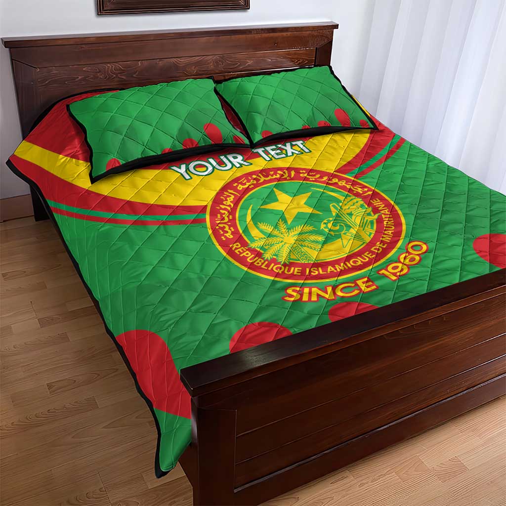 Personalized Mauritania Quilt Bed Set Map Flag - Independence Day 1960 LT14