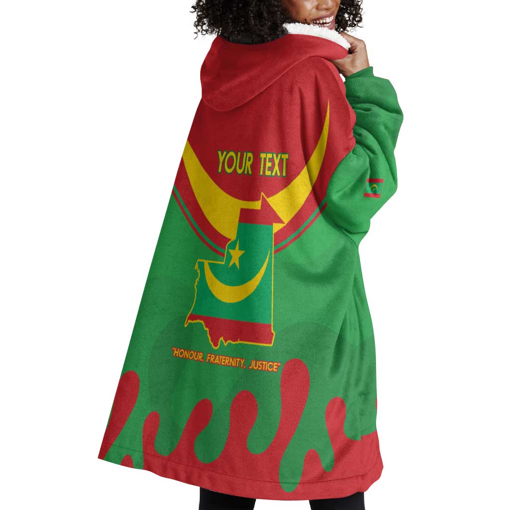Personalized Mauritania Wearable Blanket Hoodie Map Flag - Independence Day 1960 LT14