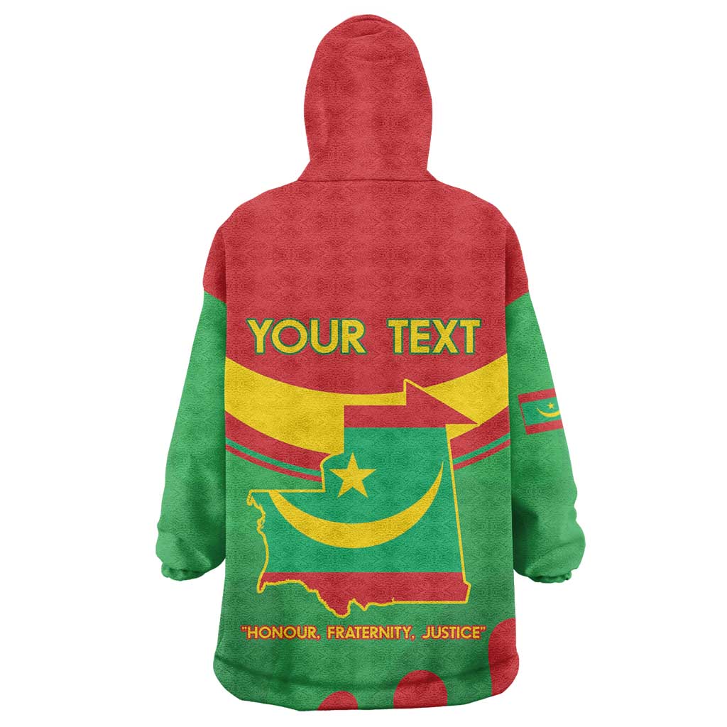 Personalized Mauritania Wearable Blanket Hoodie Map Flag - Independence Day 1960 LT14