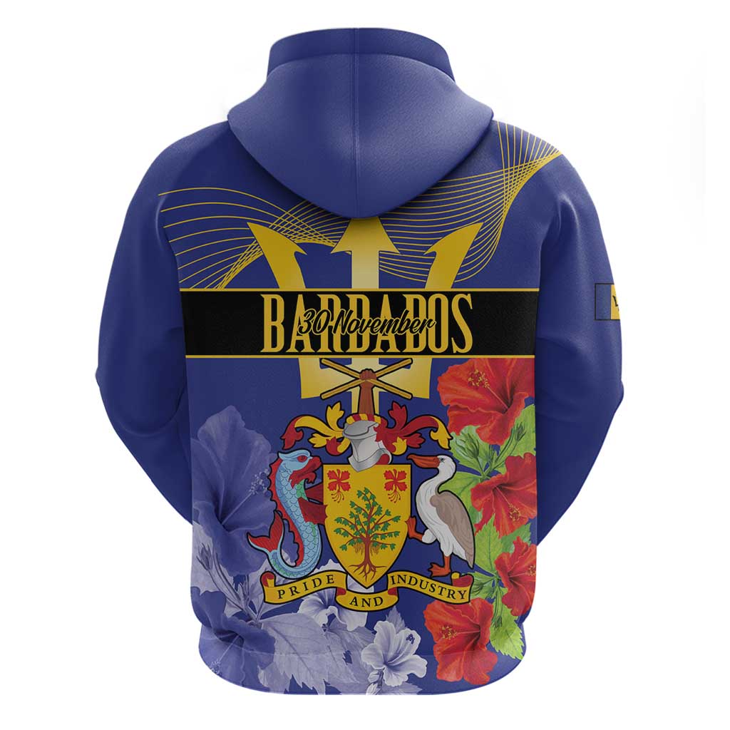 Barbados Independence Day Hoodie 30 November Brown Pelican With Trident LT14