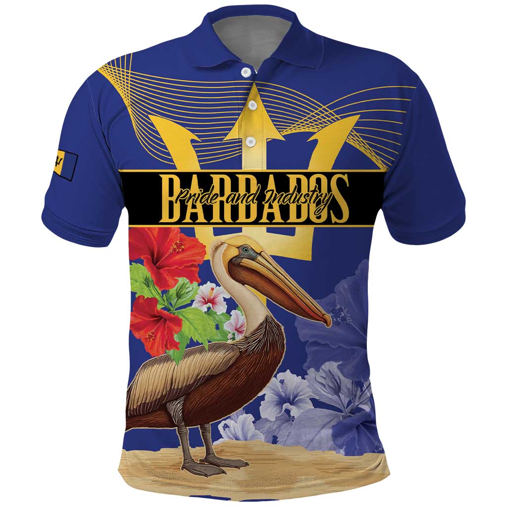 Barbados Independence Day Polo Shirt 30 November Brown Pelican With Trident LT14