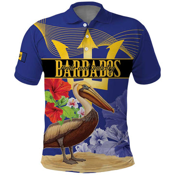 Barbados Independence Day Polo Shirt 30 November Brown Pelican With Trident LT14