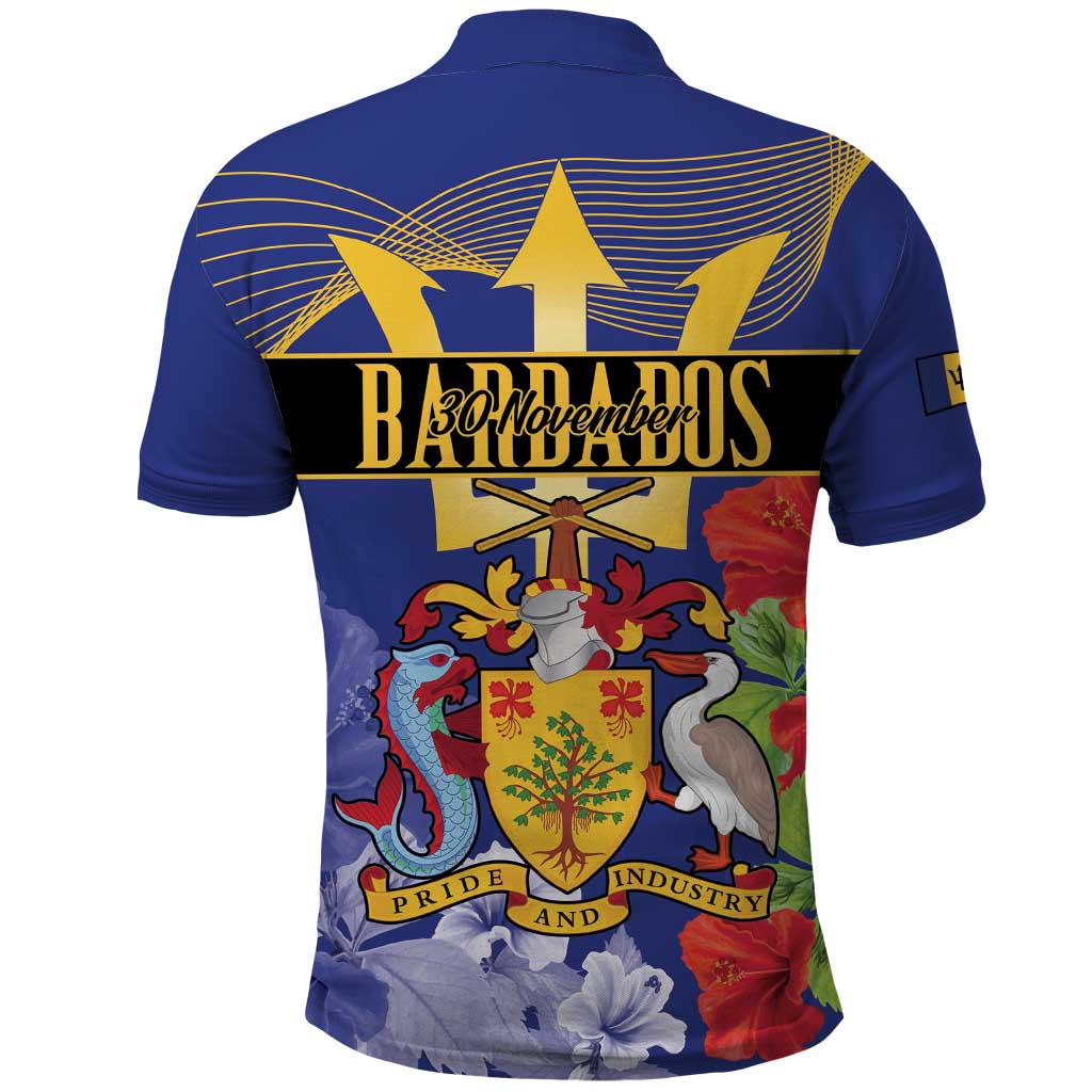 Barbados Independence Day Polo Shirt 30 November Brown Pelican With Trident LT14