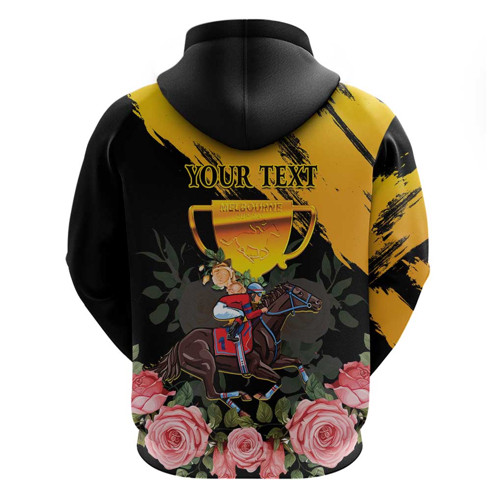 Personalised Australia Melbourne Cup Day Hoodie Horse Racing Trophy With Roses LT14