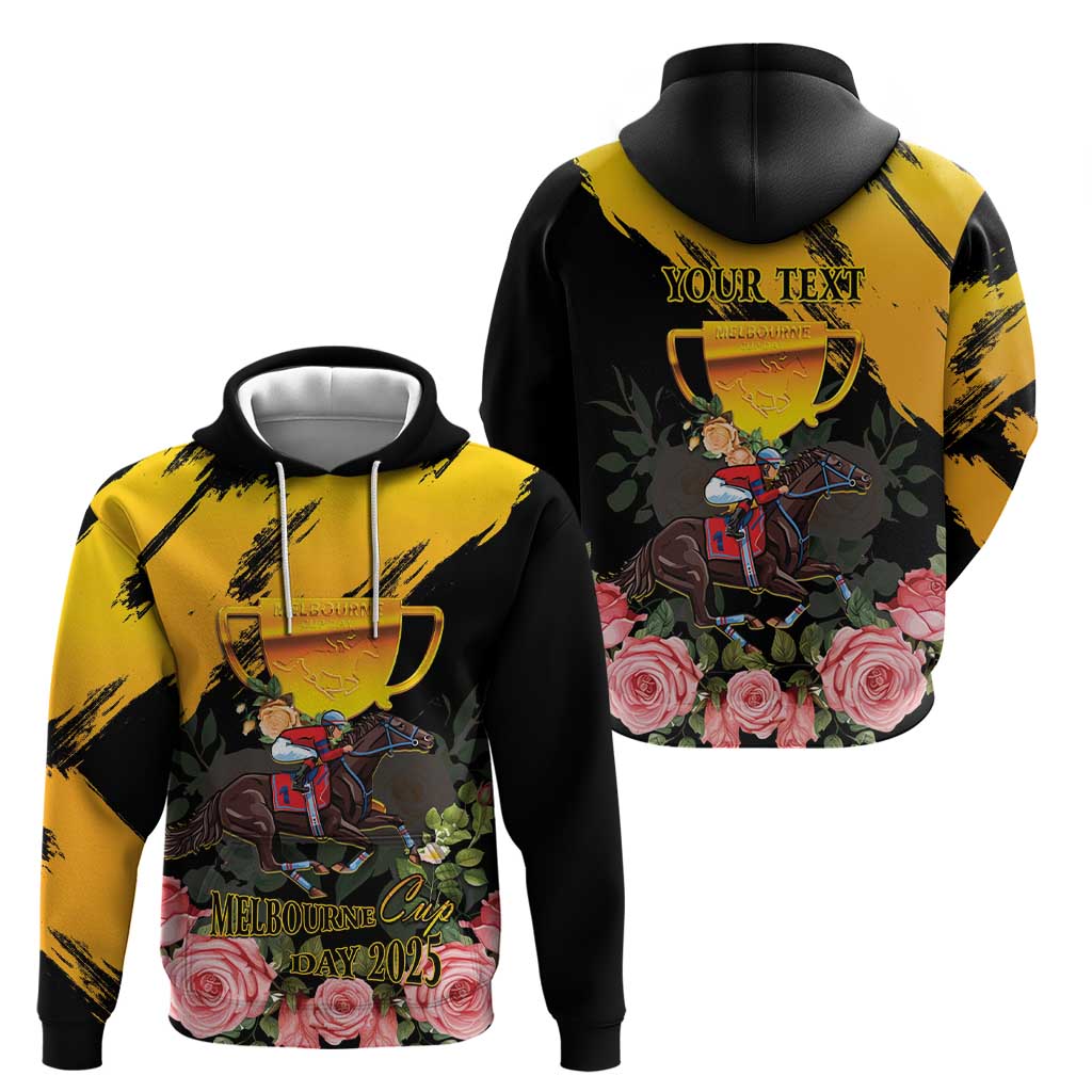 Personalised Australia Melbourne Cup Day Hoodie Horse Racing Trophy With Roses LT14