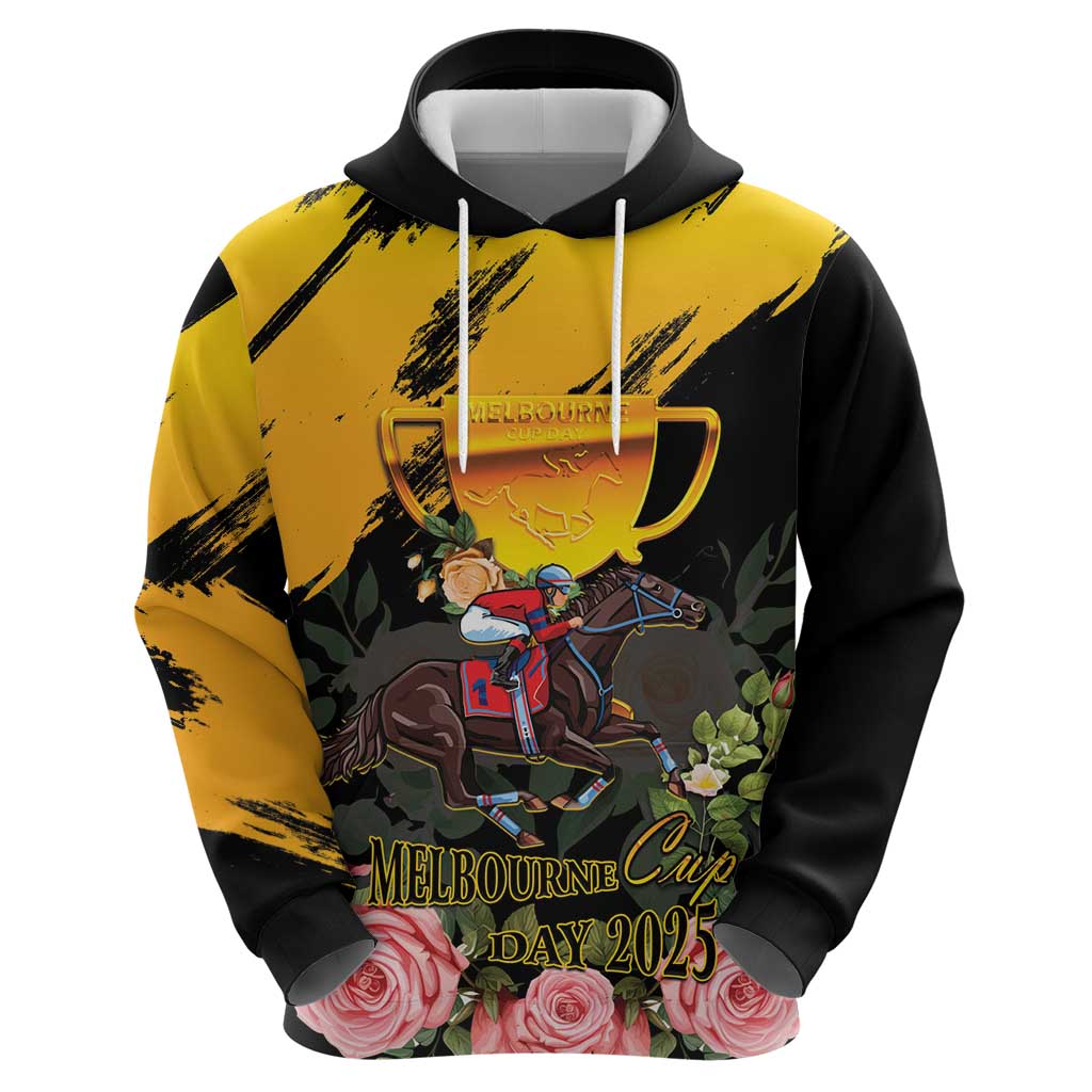 Personalised Australia Melbourne Cup Day Hoodie Horse Racing Trophy With Roses LT14