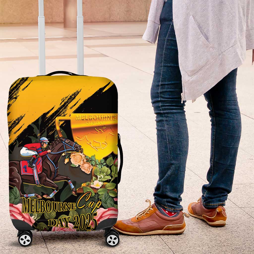 Australia Melbourne Cup Day Luggage Cover Horse Racing Trophy With Roses LT14