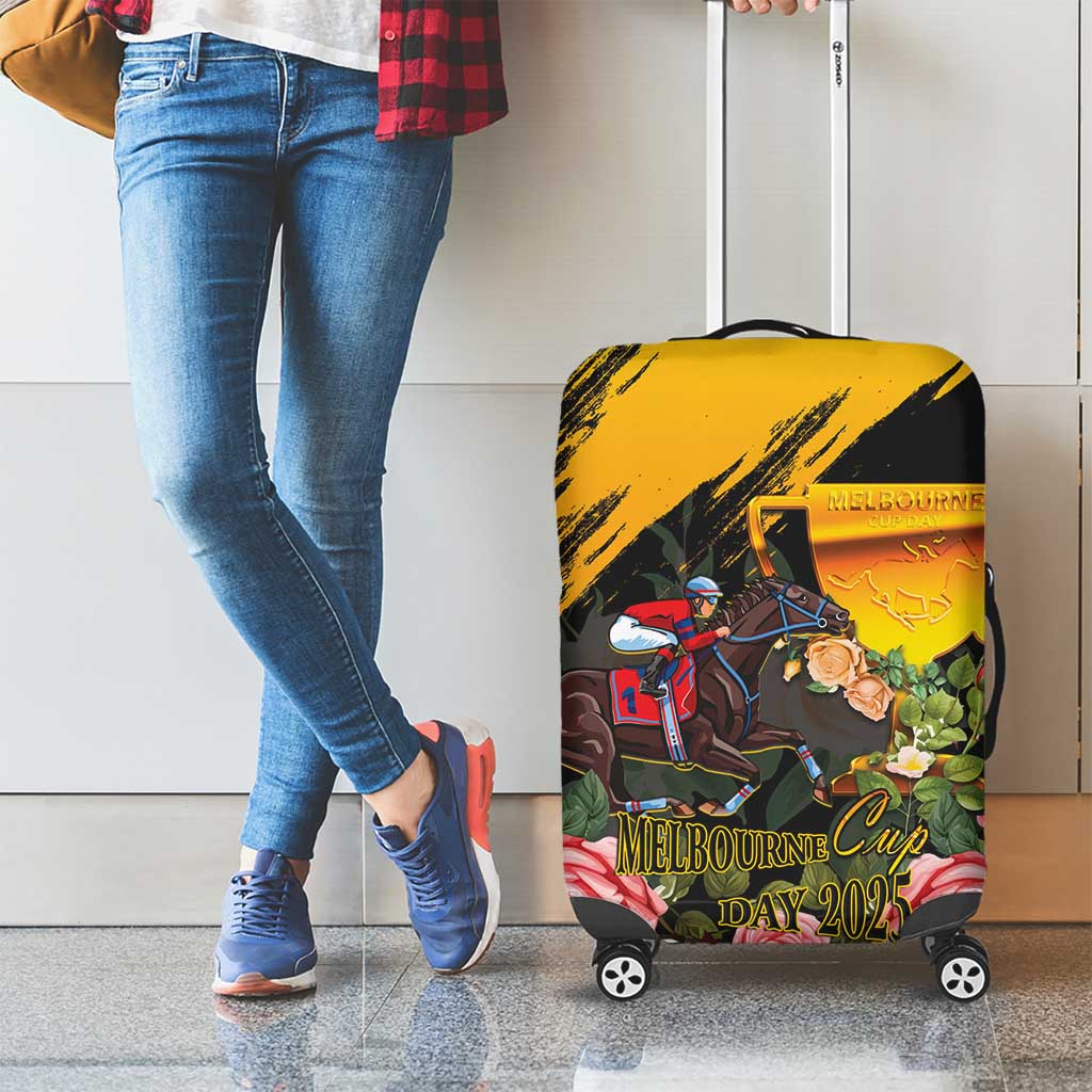 Australia Melbourne Cup Day Luggage Cover Horse Racing Trophy With Roses LT14