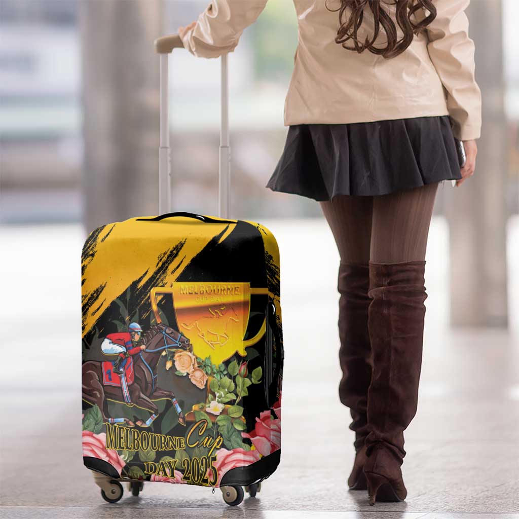 Australia Melbourne Cup Day Luggage Cover Horse Racing Trophy With Roses LT14