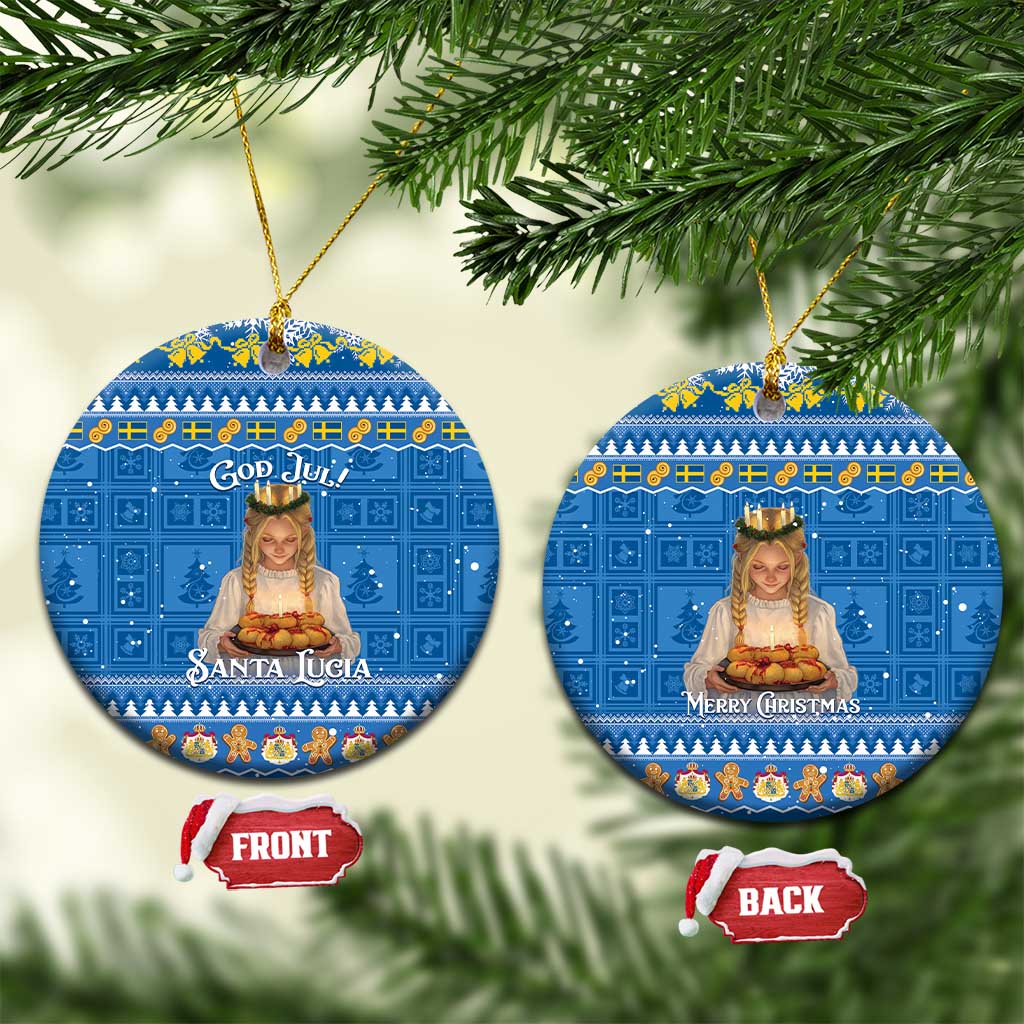 Sweden Christmas Ceramic Ornament God Jul! Santa Lucia LT14