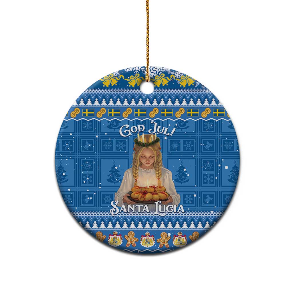 Sweden Christmas Ceramic Ornament God Jul! Santa Lucia LT14