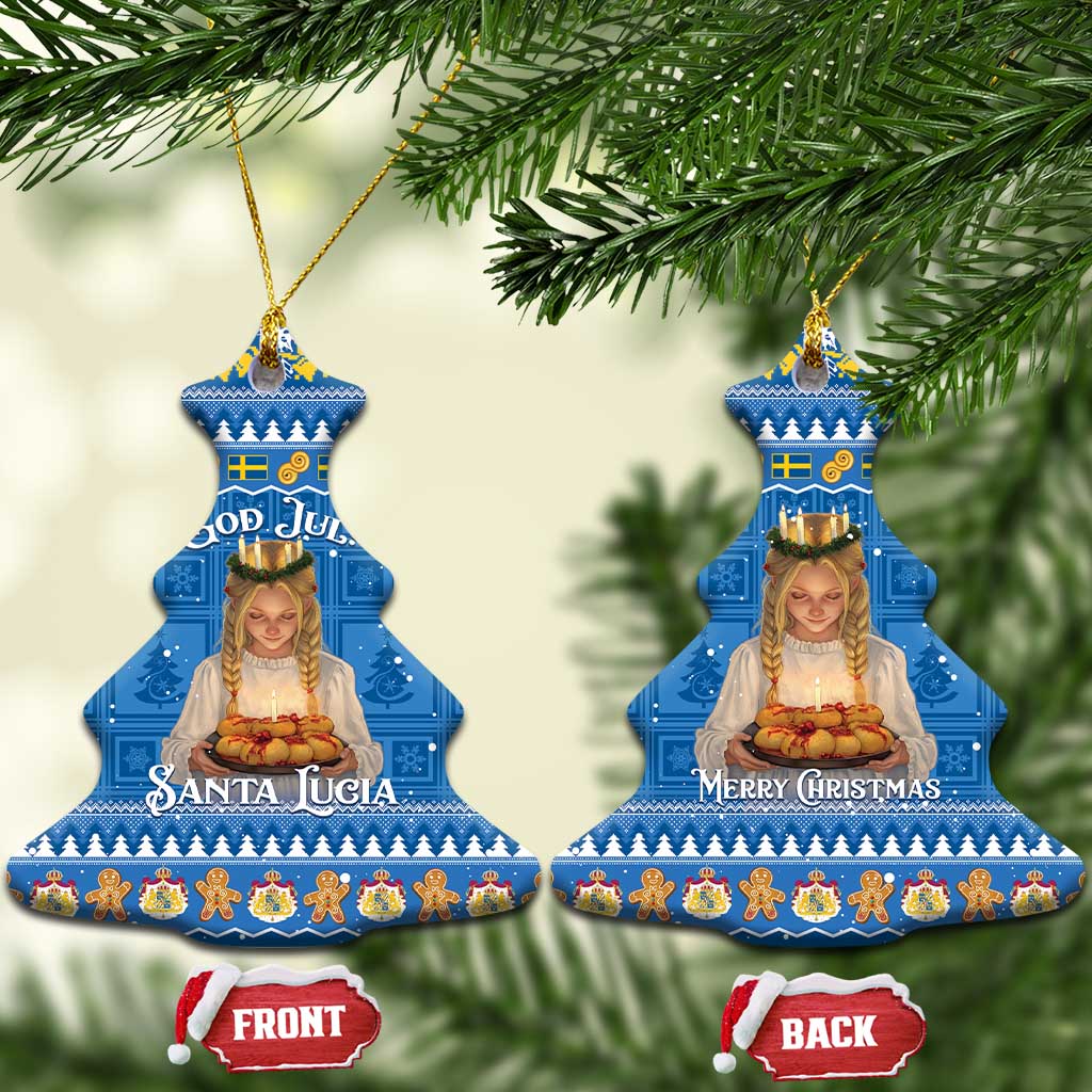 Sweden Christmas Ceramic Ornament God Jul! Santa Lucia LT14