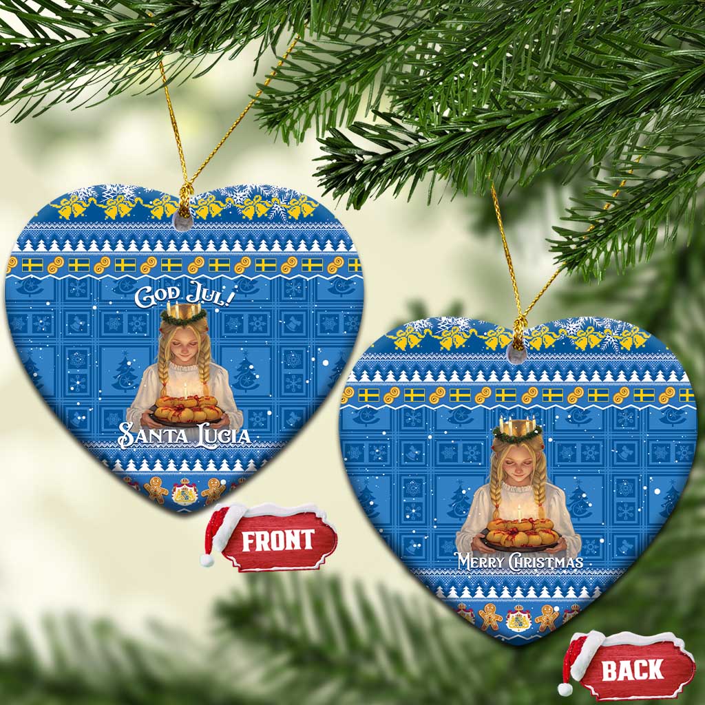 Sweden Christmas Ceramic Ornament God Jul! Santa Lucia LT14