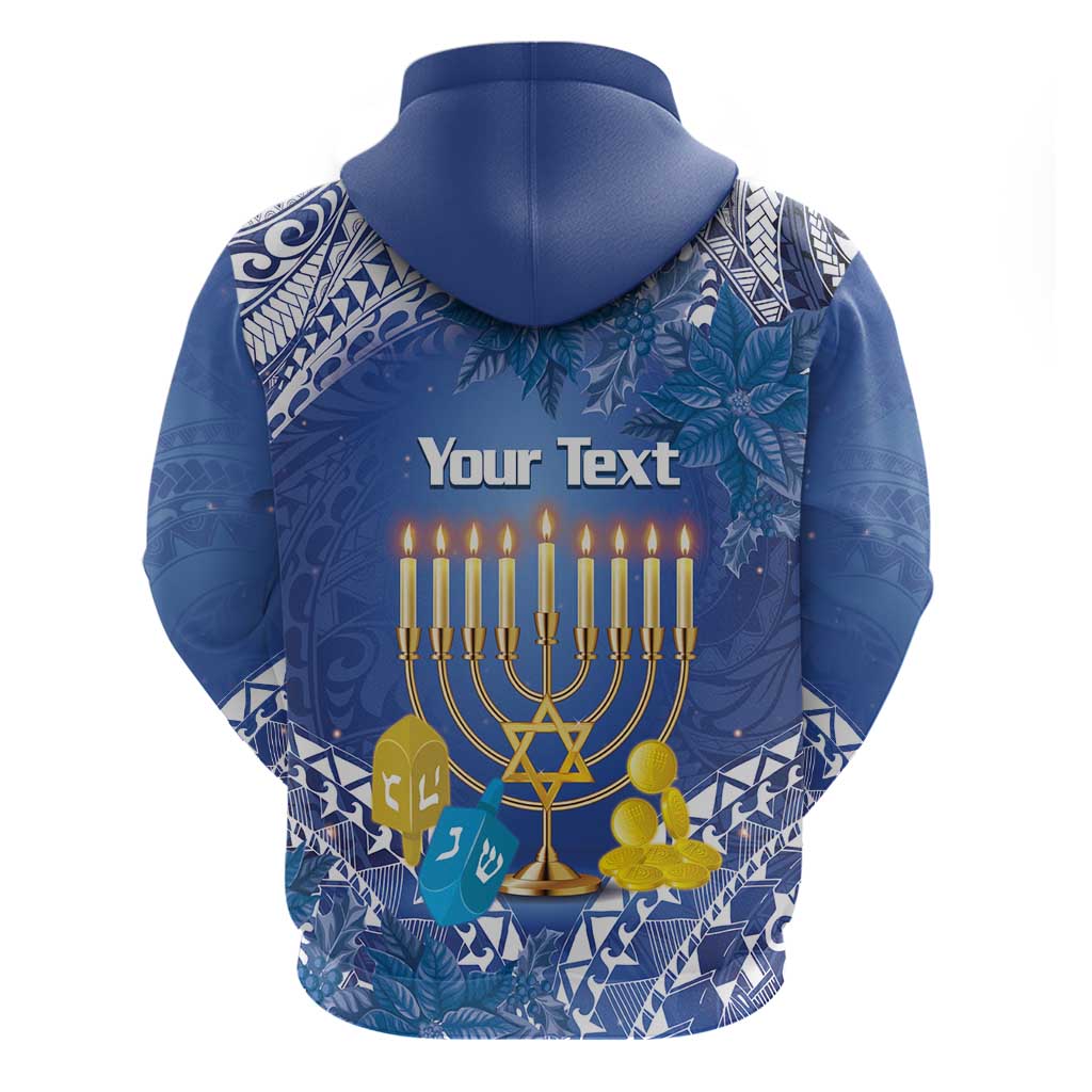 Personalised Hanukkah Jewish Festival Hoodie It's Lit - Polynesian Pattern LT14