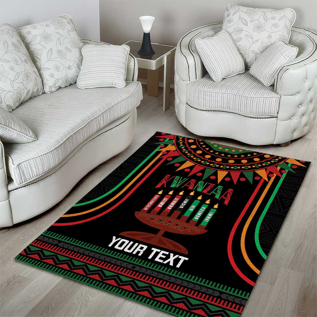 Personalized Afro-American Kwanzaa Area Rug Kinara Candles African Pattern LT14